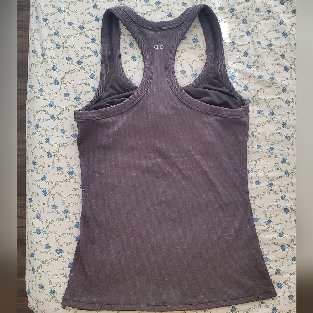 ALO Yoga Rib Support Tank Gray - Picture 3 of 7